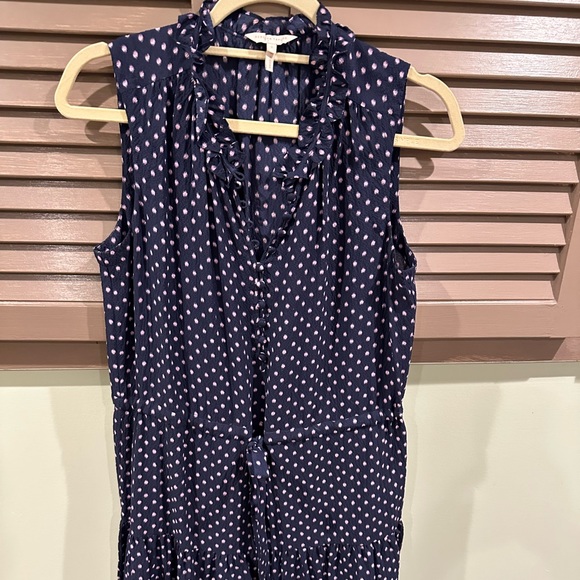 Rebecca Taylor Navy and Pink polka dot sleeveless dress - Picture 1 of 7